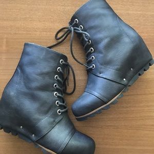 Union Bay Lace-Up Wedge Booties